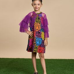 LIL DRAMA Girls Printed Cotton A-Line Dress-picture-50