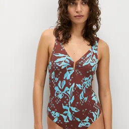 Marks & Spencer Women Printed V-Neck Bodysuit-image-91