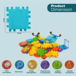 Oskart New-Battery Operated 81pcs Rotating Building Blocks with Gears for STEM Learning Educational Building Blocks Toys for 5 Years Old Girls and Boys image 3