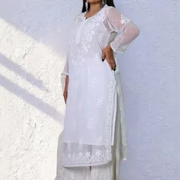 myplusfashion Women Ethnic Motifs Embroidered Georgette Kurta-picture-36