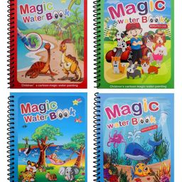 Opina Magic Water Coloring Book with Magic Pen & Reusable Quick Dry Feature Pack of 3 (Random Design & Assorted Color) image 4