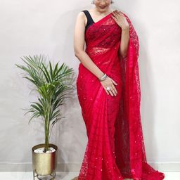 Mitera Ethnic Motifs Beads and Stones Brasso Banarasi Saree-image-91