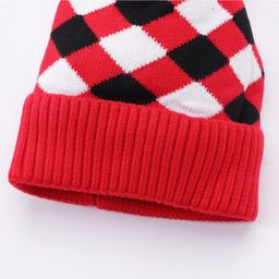Babyhug Woollen Cap Stripes Pattern Red - Diameter 10 cm image 5