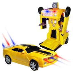 Niyamat Bump & Go Action 2 in 1 Robot Car Toy with 3D Light and Music Transformer Car for Kids image 5