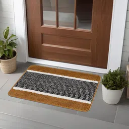 Kuber Industries 3 Pcs Maroon & Black Anti-Skid Door Mats-23