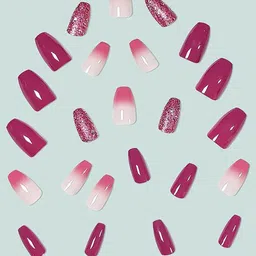 The Pink Truck Set Of 24 Artificial Reusable Nails - Plum-40
