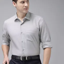 Van Heusen Men Pure Cotton Custom Fit Solid Formal Shirt-image-85