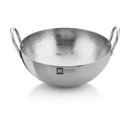 Bergner BE Essentials Silver Stainless Steel Hammered Kadhai-image-32