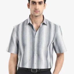 Rare Rabbit Blue Boxy Fit Stripes Shirt-image-53