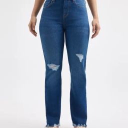 Pepe Jeans Blue Straight Fit High Rise Jeans-image-90