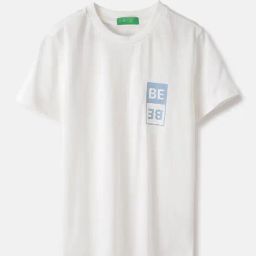 United Colors of Benetton Kids Off White Cotton Tshirt-image-30
