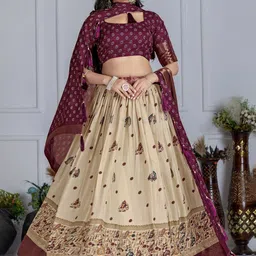 A TO Z CART Printed Ready to Wear Lehenga & Unstitched Blouse With Dupatta image 2