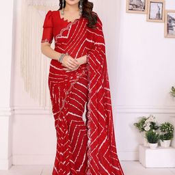 Moda Rapido Leheriya Printed Embellished Border Mirror Work Saree-picture-49