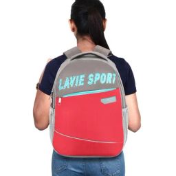 LAVIE SPORT Ace Red & Grey Polyester Printed Backpack - 35 Ltrs-image-73