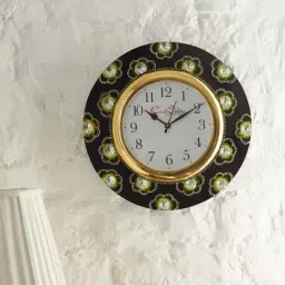 eCraftIndia Handcrafted Ethnic Design Papier Mache Wooden Wall Clock-11