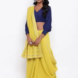 true Browns Green Gota Saree-picture-11