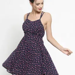 Sera Navy Floral Print Dress-image-40