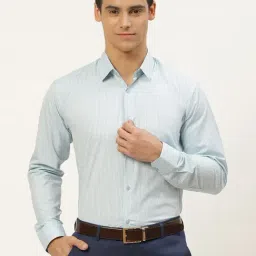 Sojanya Blue Cotton Regular Fit Striped Shirt-image-54