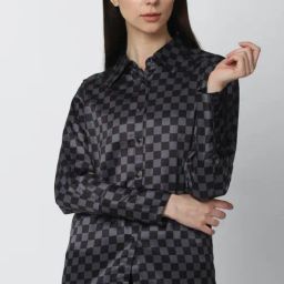 Forever 21 Grey Checks Shirt-image-48