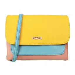 Metro Multicolor Color Block Medium Cross Body Bag-7