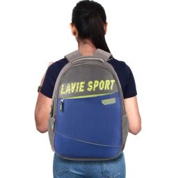 LAVIE SPORT Ace Royal Blue & Grey Polyester Printed Backpack - 35 Ltrs-image-99