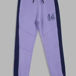 Blue Giraffe Kids Purple & Navy Color Block Joggers-image-89