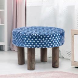 Ikiriya Maple Printed Blue Wood Stool-image-31