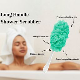 CareDone Set Of 2 Soft Back Scrubber Loofah & Long Loofah With Handle image 4