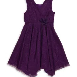 H by Hamleys Girls Wine Self Design Dress-image-51