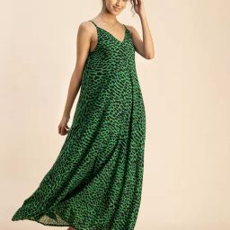 Moomaya Green & Black Printed Maxi Dress-picture-11