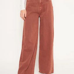 MADAME Brown Cotton Mid Rise Flared Jeans-image-96
