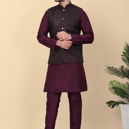 KRAFT INDIA Men Regular Sequinned Kurta with Churidar-15