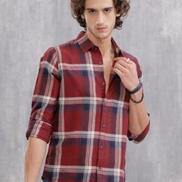 WROGN Men Slim Fit Checked Casual Shirt-picture-20