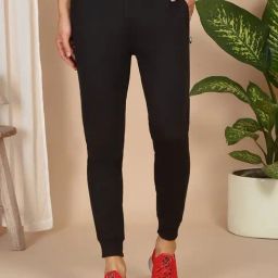 Sweet Dreams Black Regular Fit Solid Joggers-image-13