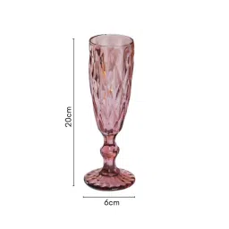 Nestasia high quality Crystal Textured Mauve Champagne Glasswareset with Stem(Set Of 6, each 150 ml) image 3
