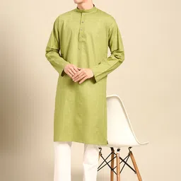 MANQ Men Printed Regular Pure Cotton Kurta with Pyjamas image 2