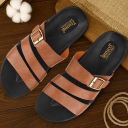 Trump Men Brown Flip Flops-image-47