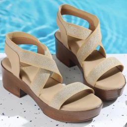 Metro Women's Beige Sling Back Sandals-image-81