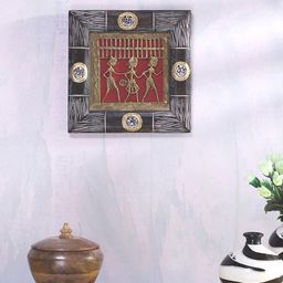 VarEesha Brown Wooden Dhokra Wall Hanging-18