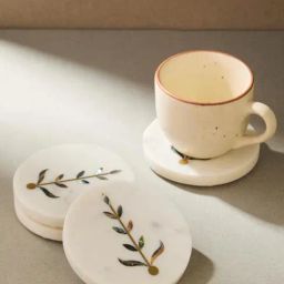 Fabindia Parnika White Stone Floral Coaster - Set of 4-42