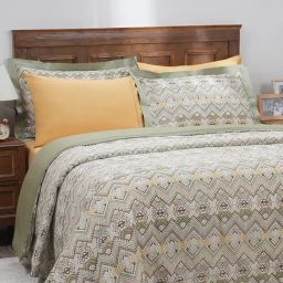 Maspar Printed Green 300 Cotton King Duvet Cover With Pillow Case-image-30