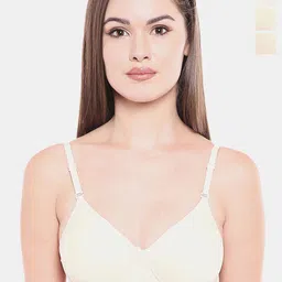 Bodycare Pack of 3 Cotton Spandex Lightly Padded Non wired Seamless cup bra-image-10