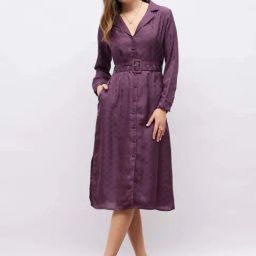 Styli Purple Self Design Dress-picture-19