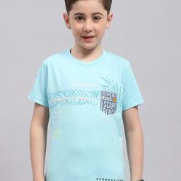 Monte Carlo Kids Turquoise Printed T-Shirt-image-92