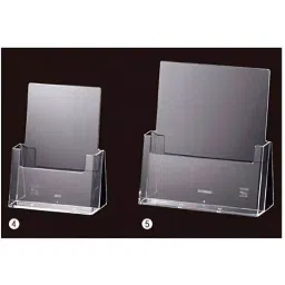AS ONE Desktop Brochure Stand W16.5 × D7.5 × H21.5 cm Transparent Polystyrene Resin, 61-211-2-4-3