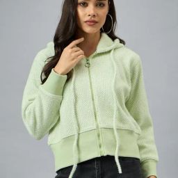 CLUB YORK Green Fleece Self Full Sleeves Sweatshirt-image-56
