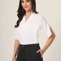 Style Quotient Women White Polymoss Formal Top-picture-21