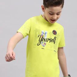 Monte Carlo Kids Lime Green Printed T-Shirt-image-54