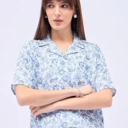 Winza Designer Blue Floral Print Top-image-44