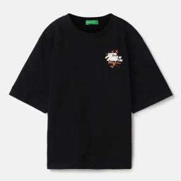 United Colors of Benetton Girls Black Cotton Printed Tshirt-image-29